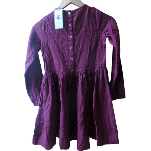 Petit bateau- Metallic gold dotted long sleeve ML dress- Size 10 yrs-NWT - Picture 2 of 3